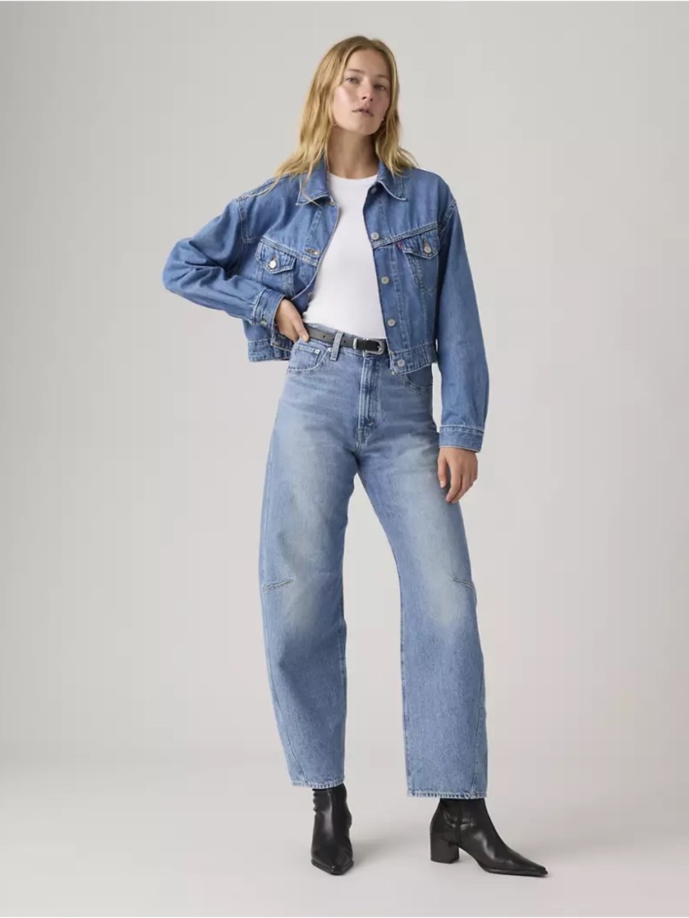 NWT Levis Cinch Barrel Wide Leg Jeans Medium Wash Womens Size 26